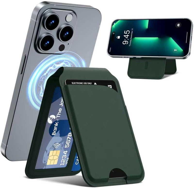 Frapkom Magnetic Wallet for iPhone, Magnetic Phone Wallet for iPhone 17/16/15/14/13/12 Series with ID Window, RFID Blocking (Green) - Image 1
